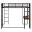 Lit mezzanine simple en métal avec 2 tablettes et un bureau-662005121