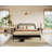 Beiro Solid Wood Rattan Platform Bed with Headboard, Bohemian and Mid-Century Bed Frame-1132484774-1132484771