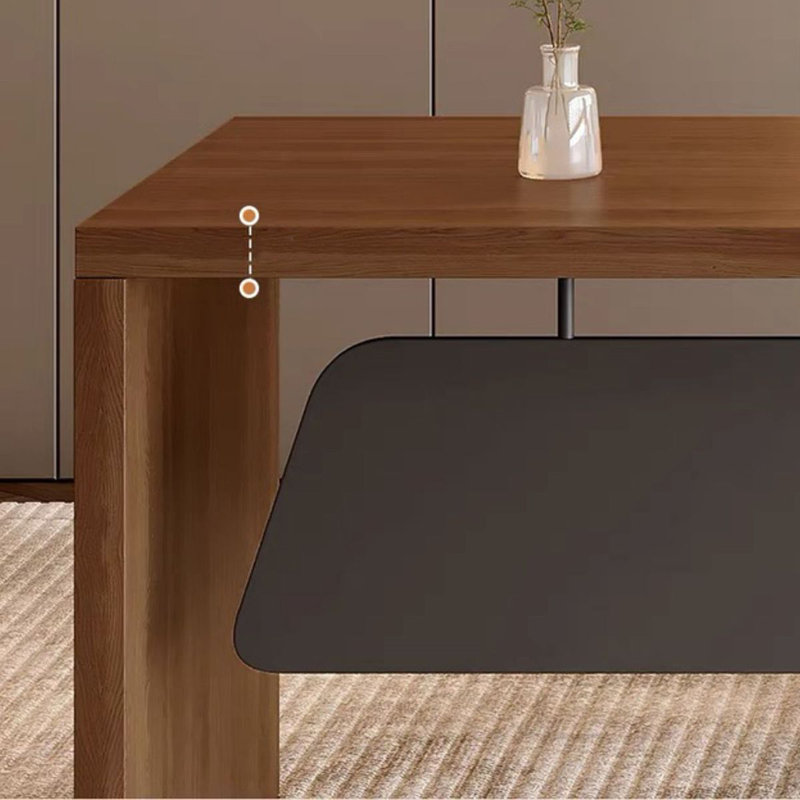 Bureaux en bois massif en L noyer, 29.53" W x 62.99" D x 27.56, Retour à gauche