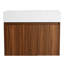 Meuble-lavabo de salle de bain 30 po - style moderne, fonction de fermeture en douceur, fabrication en contreplaqué, couleur noyer, fixation flottante, pour meuble-lavabo compact avec flair, couleur, montage, espaces de salle de bain
