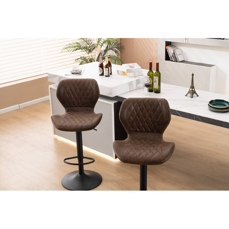 Adjustable Height Counter Stool with Metal Frame