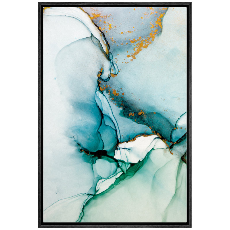Art moderne, chic, multicolore pour salon, chambre à coucher, bureau, H 24 po x l 16 po x P 1,5 po, Toile encadrée noire