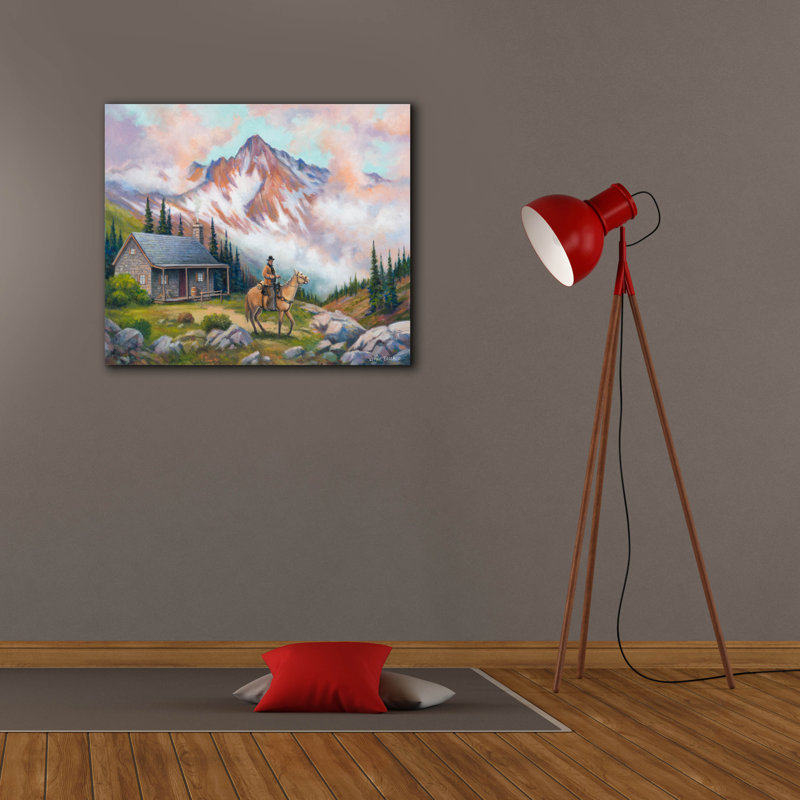 «Epic Graffiti 'Country Cabin» par John Zaccheo, art mural sur toile, H 26 po x l 30 po x P 1,5 po