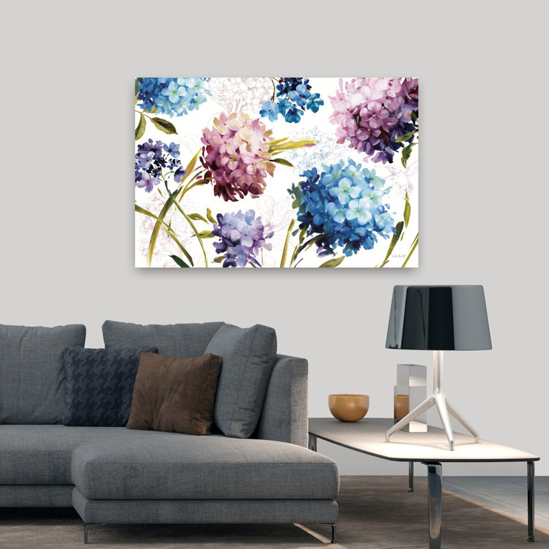 «Spring Nectar I Hydrangea Flower», art mural, H 32 po x l 48 po