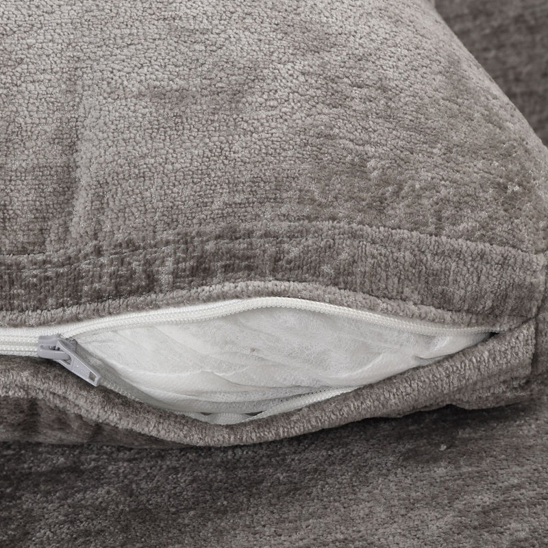 Chaise d'appoint Blerton, Velours gris en double
