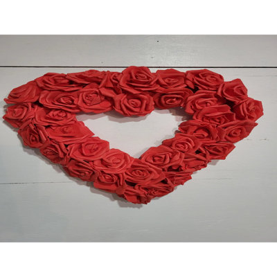 Handcrafted Faux Rose Foam 14'' Wreath