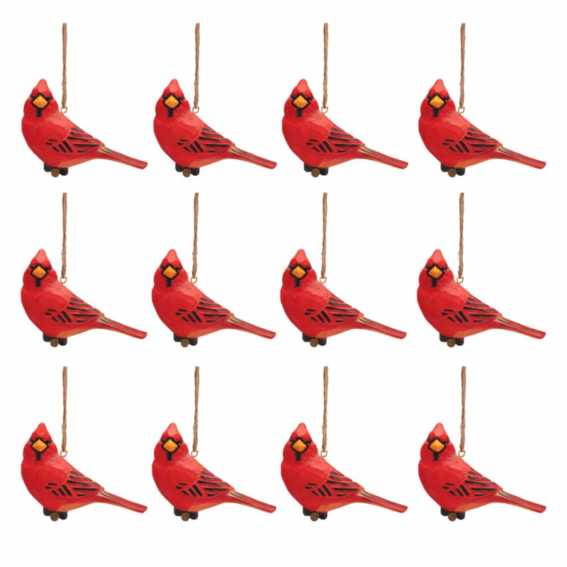 Ensemble d'ornement cardinal en résine de 12 pièces