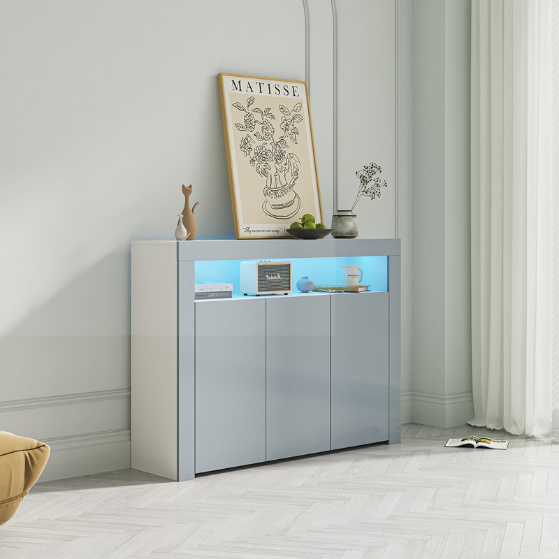 Accent Cabinet, White/Gray