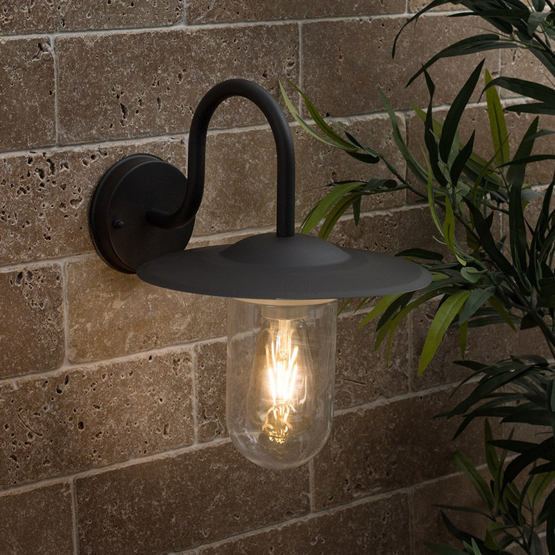 Strothers Black 35.4cm H Outdoor Barn Light, Not Included