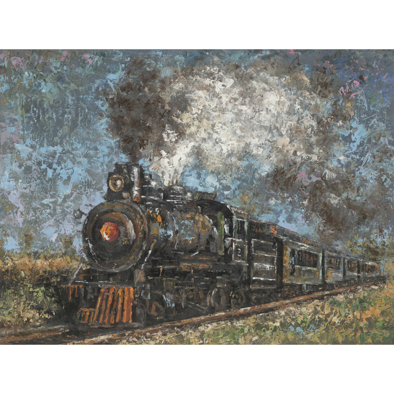 «The Old Train», reproduction d'art sur toile tendue, L 48 po x H 36 po