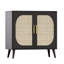 Buffet avec rangement, armoire de salle de bain décorative, avec deux portes et 4 compartiments de rangement, armoire avec pieds en bois massif, armoire pour vestibule, entrée, salon, (noir)