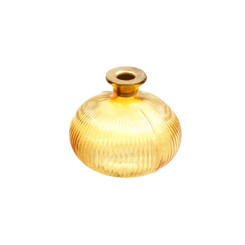 Glass Tabletop Candlestick, Yellow