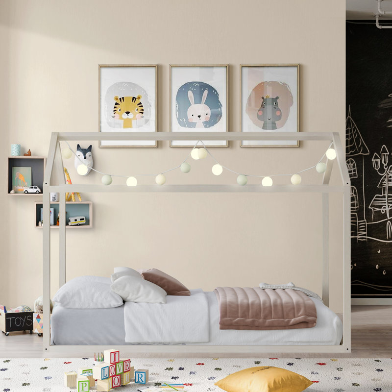 Zirke Twin Canopy Bed by Harper Orchard, Antique Gray