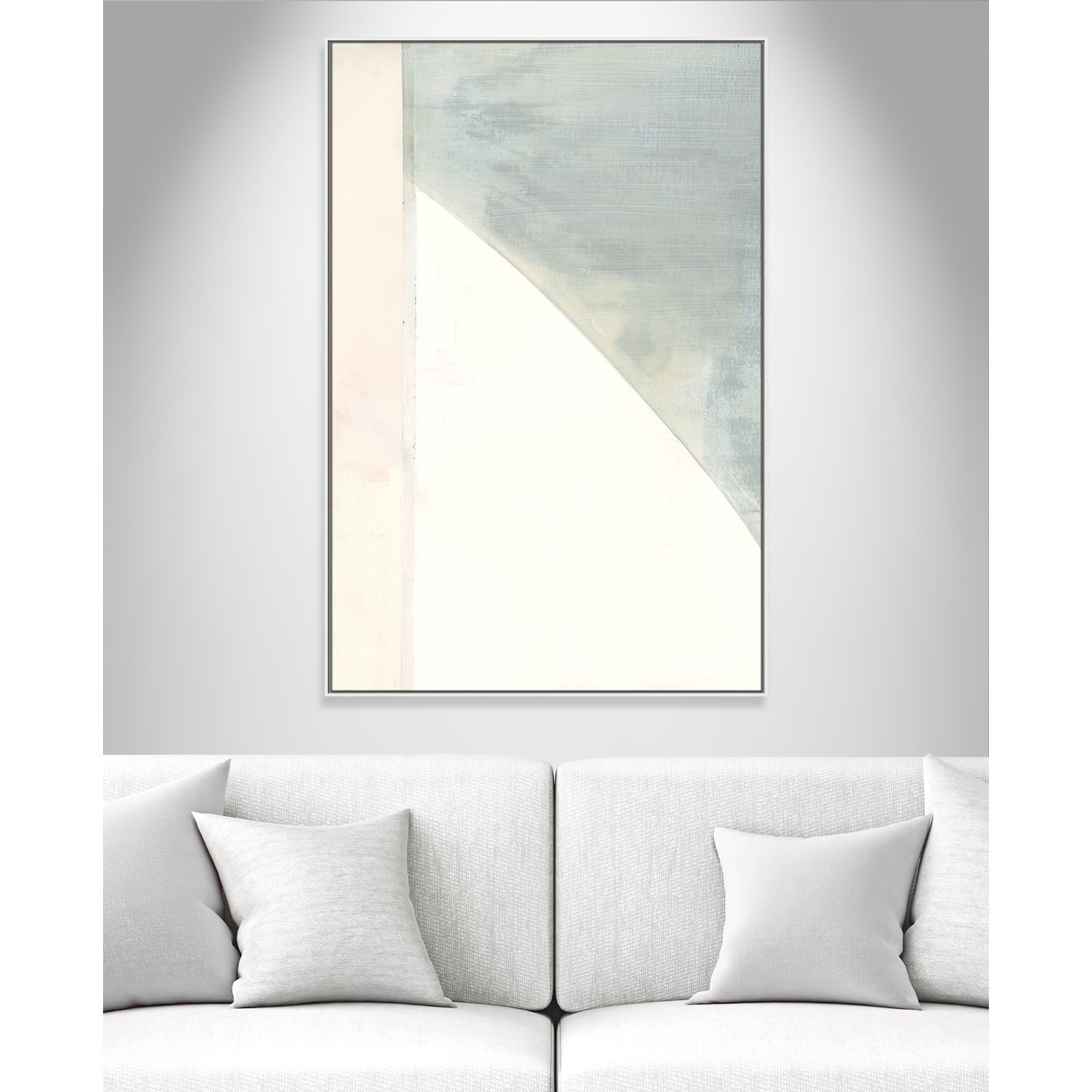 Alexandria "In Neutral I" Painting by Cartissi, White Framed Canvas, 61.5" H x 41.5" W x 2" D