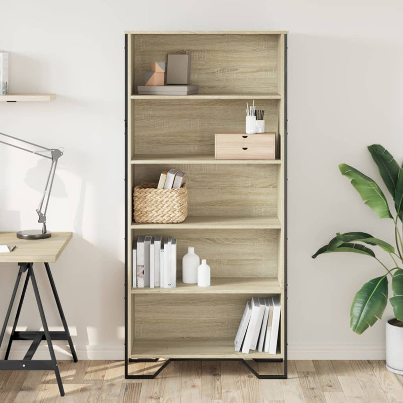 Samiria Bookcase, Sonoma Oak, (4 Shelves) 137.5cm H x 50cm W x 31cm D