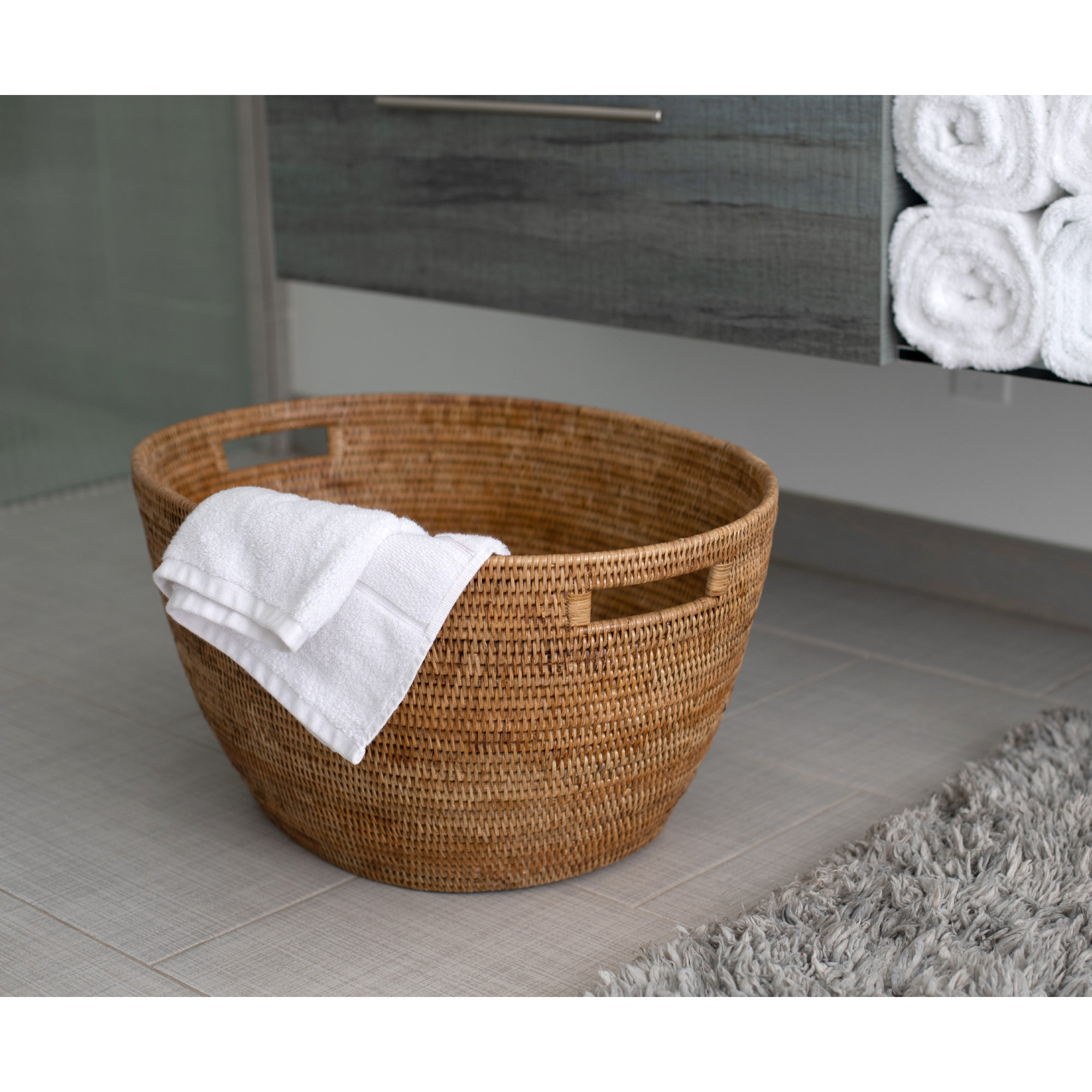 Rael Laundry Basket, Honey Brown