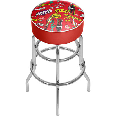 Swivel Upholstered Counter Stool with Metal Frame