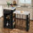 Extendable Island Console Table, Cabinets, Drawers for Dining Room - Black