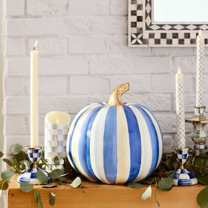 Courtly Check® Flicker Dinner Candles, Gray/White