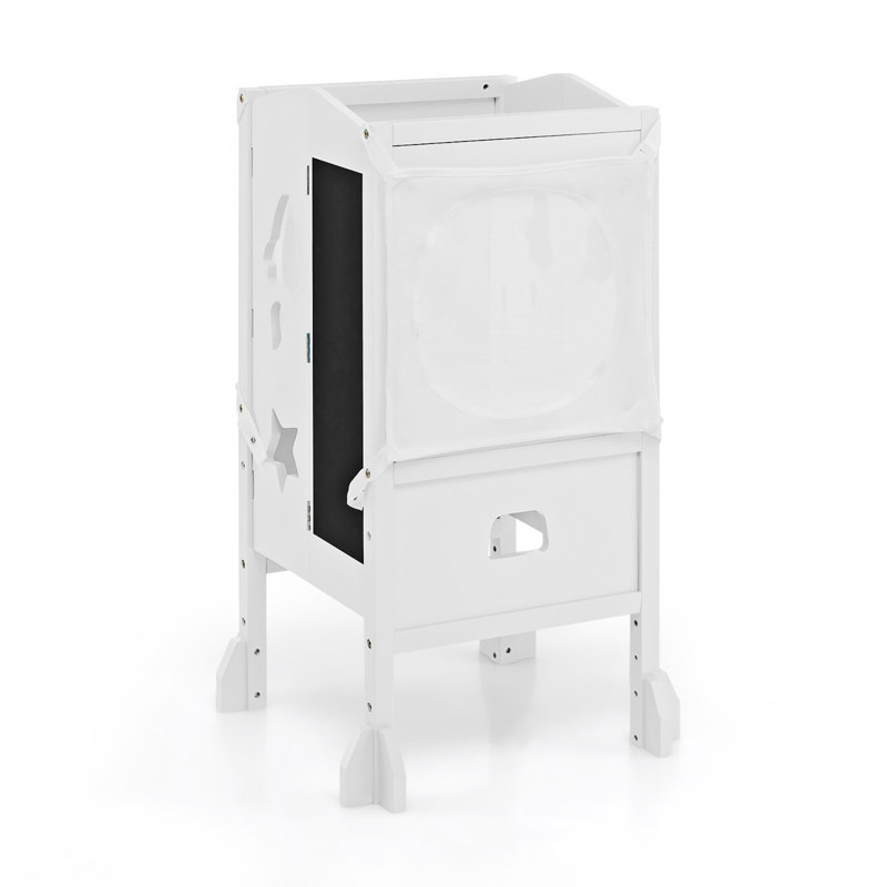 Marchepied avec rangement Ethredge, Blanc
