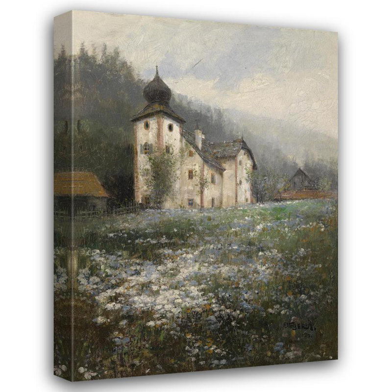 «Church on the Hill» par Paul Unbereit - Art mural sur toile tendue avec châssis, H 24 po x l 17 po