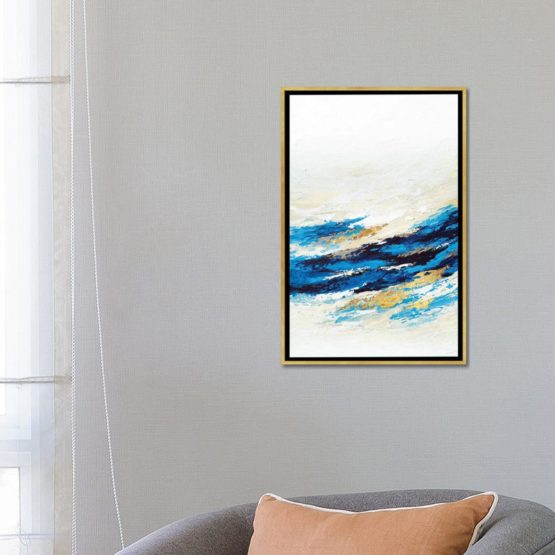«Serenity Wave» par Spell rebond Fine Art - reproduction d'art, Gold Frame, 26" H x 18" W x1.5" D, Pas de tapis