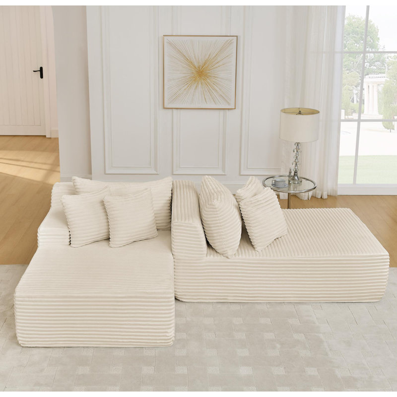Méridienne à deux places paresseuse, canapé compressé sans assemblage, fabriquée en tissu de velours, méridienne moderne et moelleuse, utilisée pour les salons et les chambres à coucher - beige