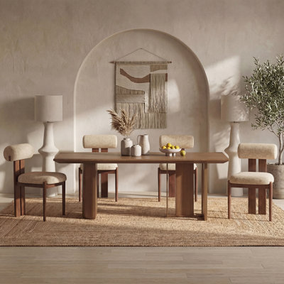 48cm H Upholstered Dining Chair in Camel