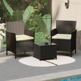 Ferrie Rattan 2 - Person Seating Group with Cushions