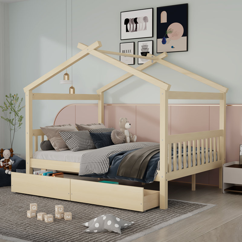 Kids Daybed with Drawers, Natural
