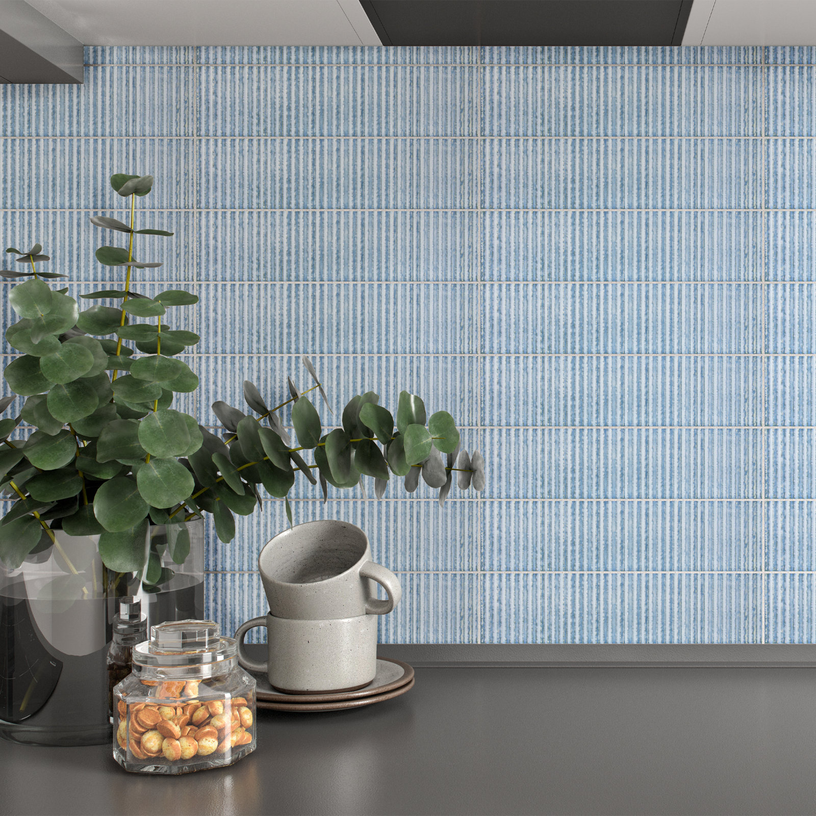 Soldeu 3" x 12" Ceramic Subway Tile, Aqua Blue