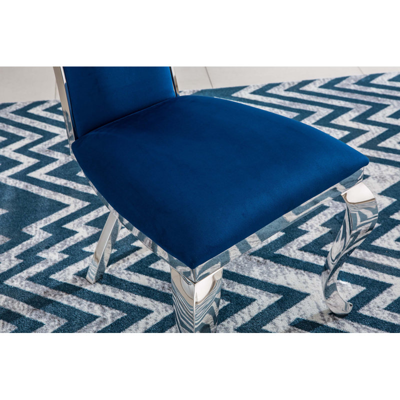 Crescendo 10'' H Upholstered Side Chair, Blue