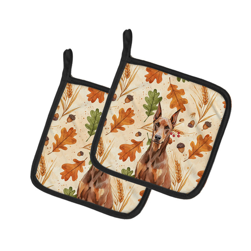 Paire de porte-casseroles Red Doberman Pinscher Heirloom