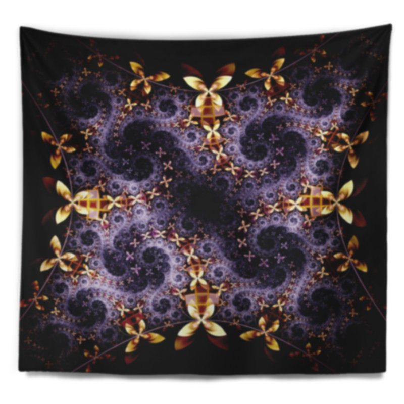 Tapisserie fleur abstraite, H 68 po x l 80 po