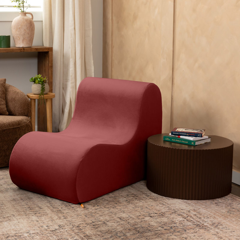Syera L-Shaped Soft Seating - Foam Accent Chair, Berry