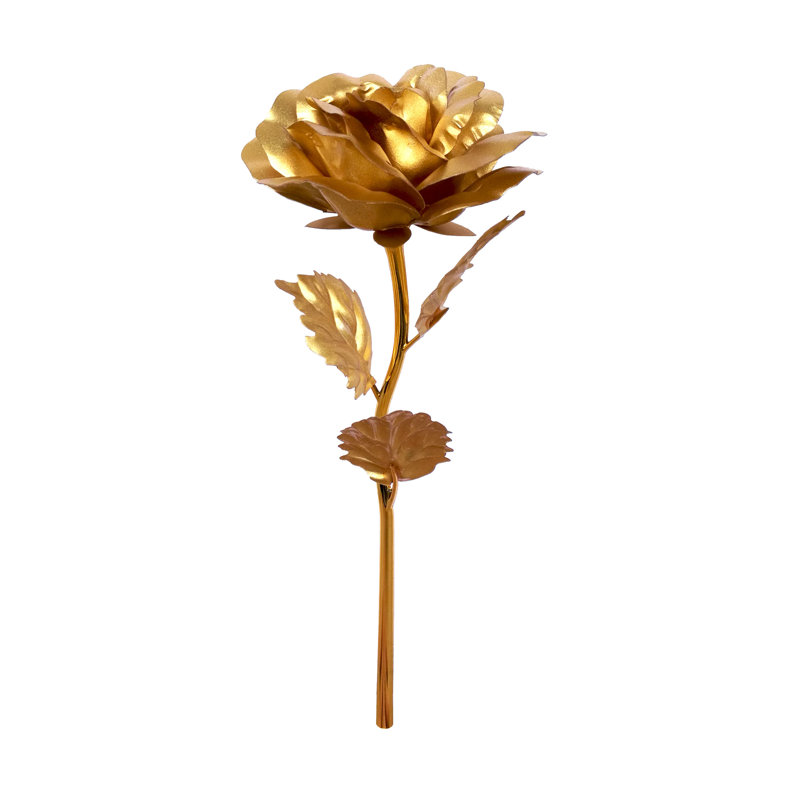 Fleur de rose artificielle en feuille d'or 24K, le meilleur cadeau, fabriqué à la main et pour toujours