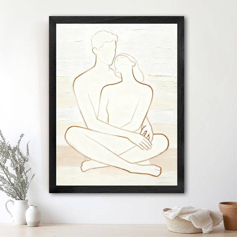 Art encadré noir encadrant des lignes de silhouette rétro, impressions de style rétro, H 37 po x l 25 po