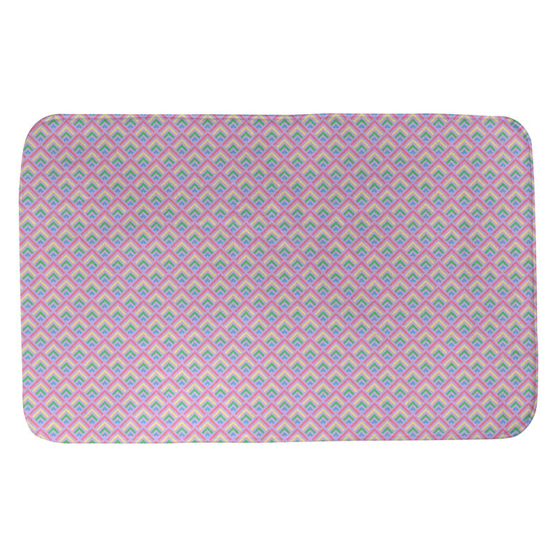 Tapis pour salle de bain dégradé Avicia, l 21 po x L 34 po, Mauve et pastel