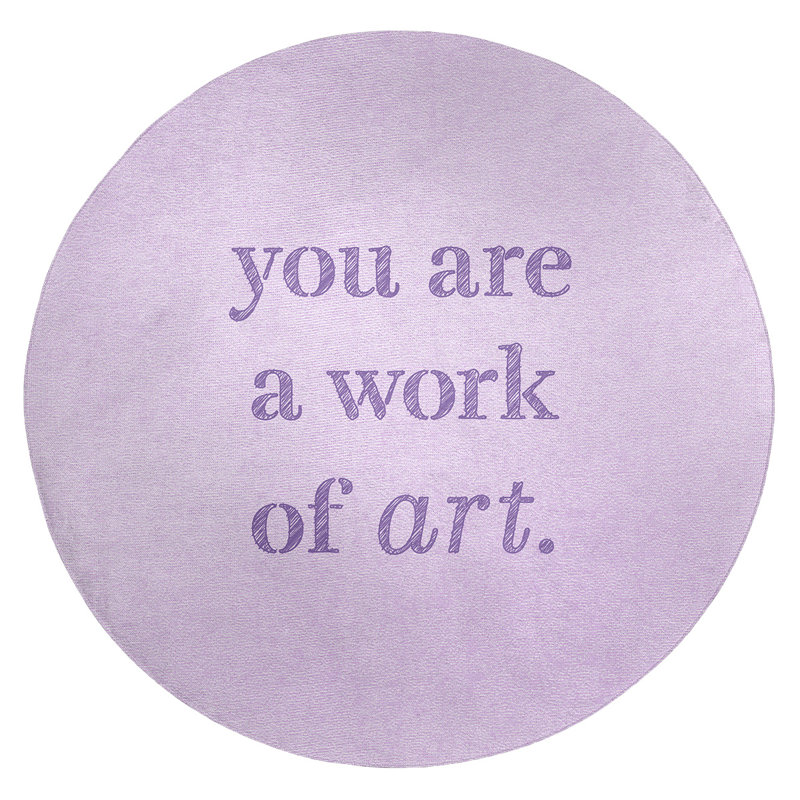 Quotes Chenille Indoor Rug, Round 5'