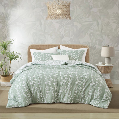 Marilla 2 Piece Sage Floral Comforter Set