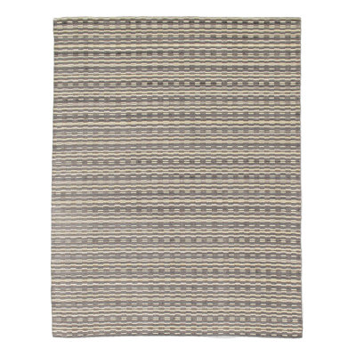 Tapis moderne multicolore noué à la main 9 pi x 12 pi