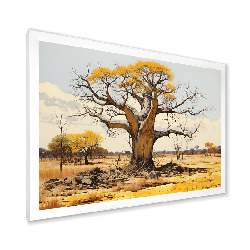 Desert Baobabs Resistance sur toile, H 30 po x l 40 po x P 1,5 po, Cadre photo blanc