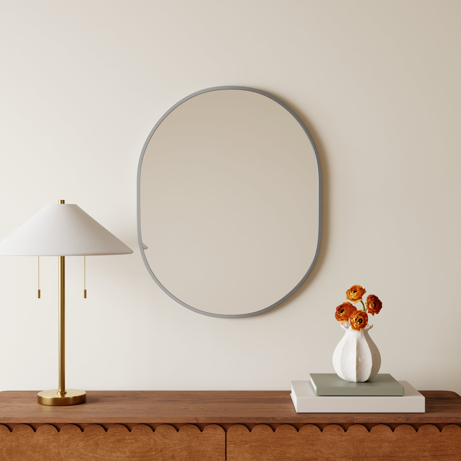 Sabine Accent Mirror, Silver, 30" x 24"