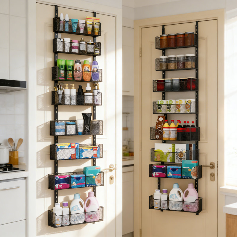 Over-the-Door Spice Rack, White