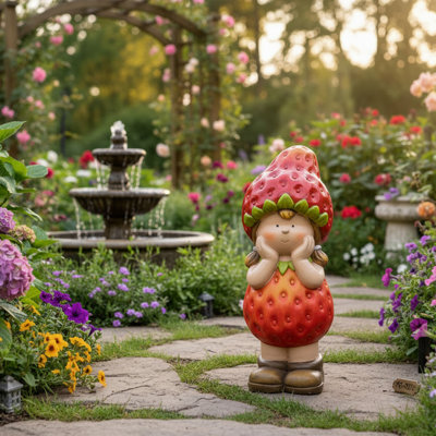 9" Terracotta Strawberry Girl Figurine