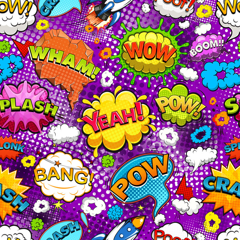 Comic Speech Bubbles Art by Yayasya - Wrapped Canvas Print, 30cm H x 30cm W