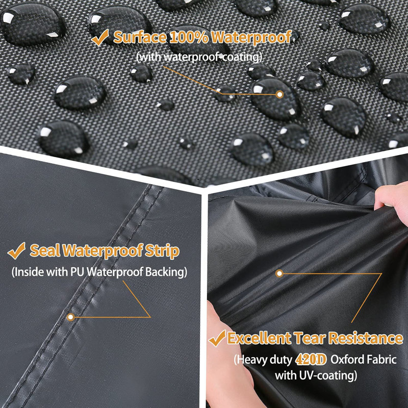 Water Resistant Patio Sectional Cover For Outdoor Furniture, 28" H x 126" W x 126" D