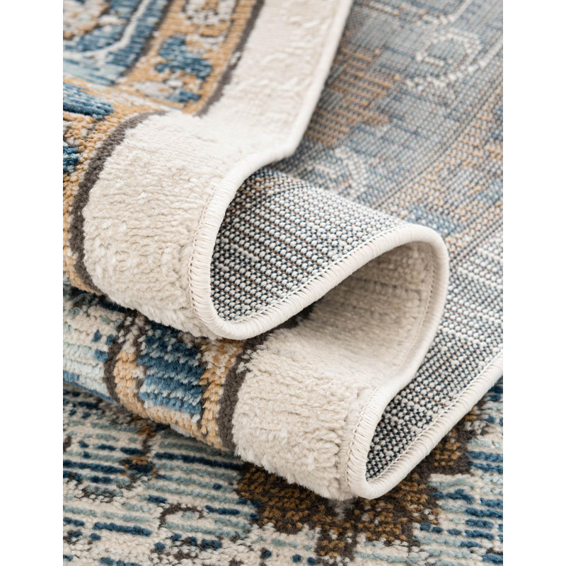 Tapis oriental bleu Longe, Rectangle 9 pi x 12 pi