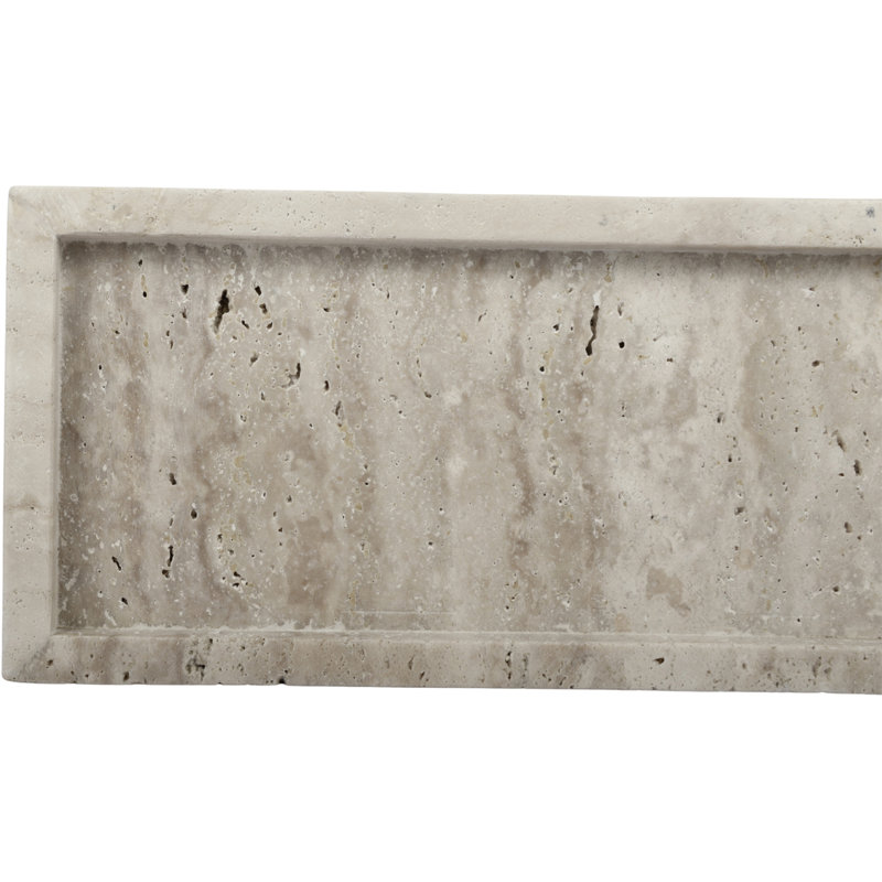 Plateau en marbre véritable Nolan, Beige, Stone