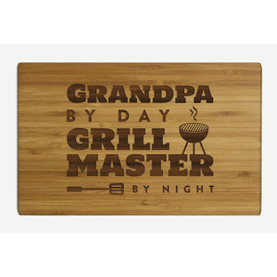 Koyal Wholesale "Grandpa by Day Grill Master by Night" Wood Cutting Board